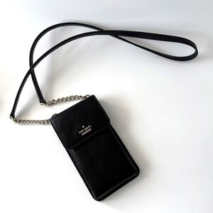 Kate Spade Larchment Ave North South Crossbody Phone Case Black Leather